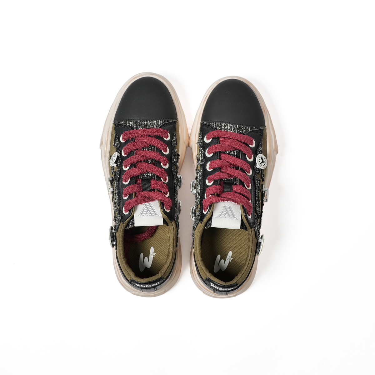 Watson Vulcan low-top sneaker in War Stories, green, black and beige – alternate view 4