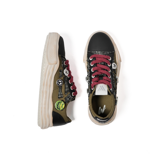 Watson Vulcan low-top sneaker in War Stories, green, black and beige – alternate view 5
