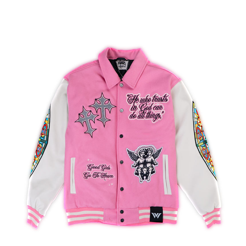 WATSON SAINT VARSITY JACKET (PINK)