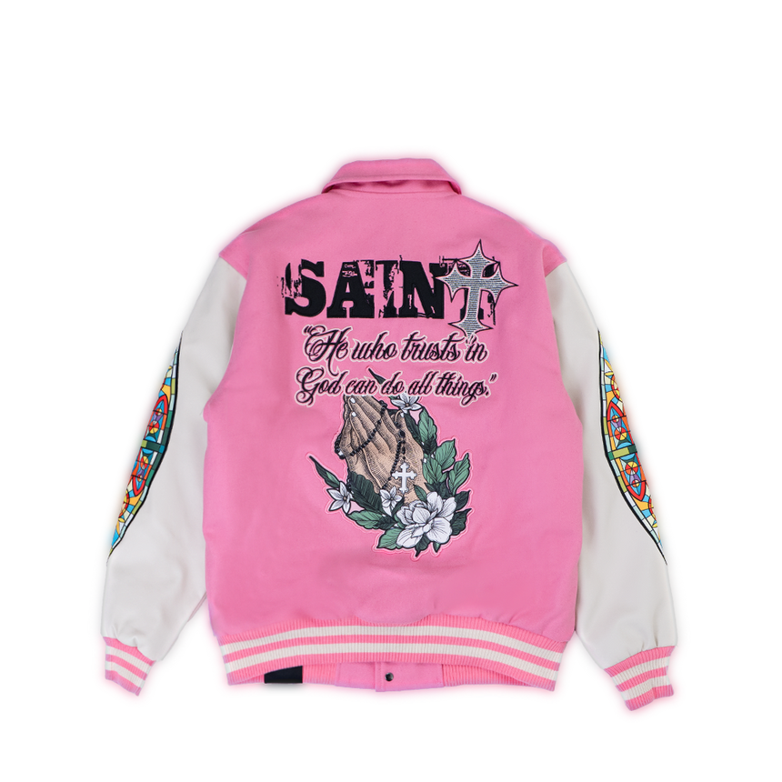 WATSON SAINT VARSITY JACKET (PINK)