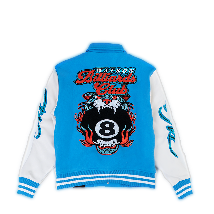 WATSON BILLIARDS CLUB VARSITY JACKET (ICE BLUE)