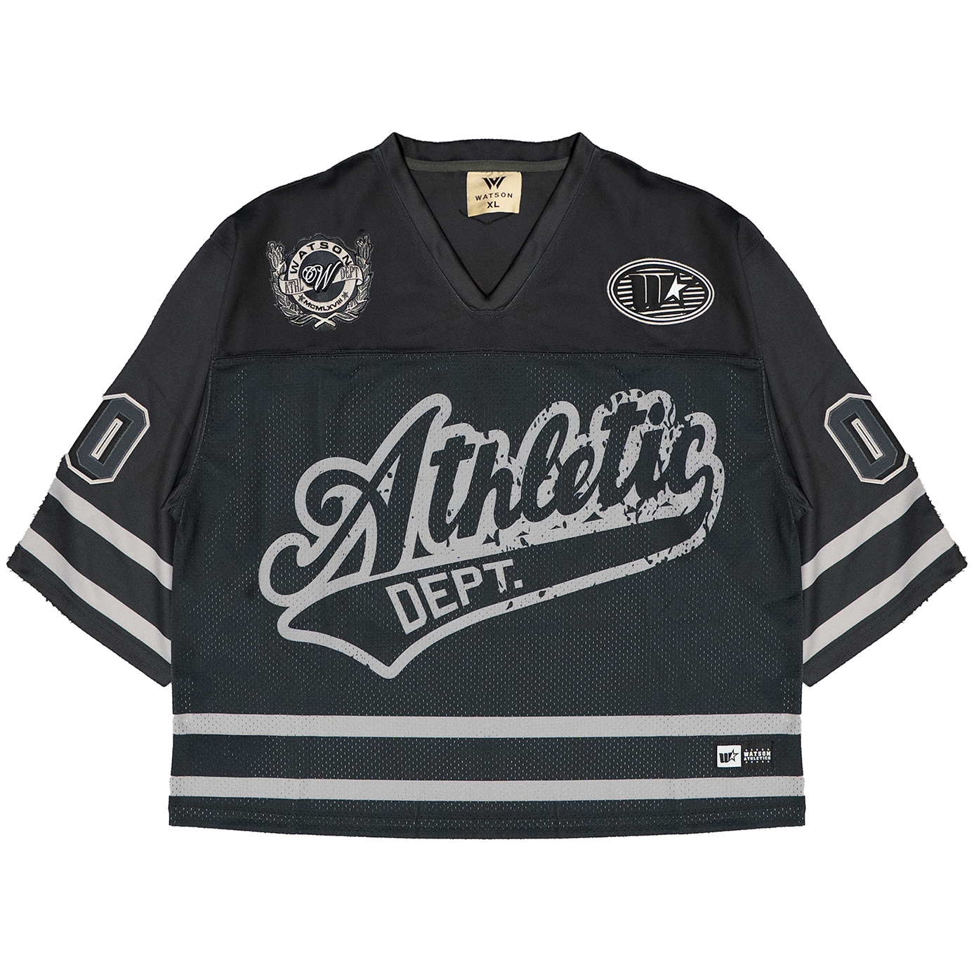 WATSON ATHLETIC DEPARTMENT CROPPED FOOTBALL JERSEY (CHARCOAL)