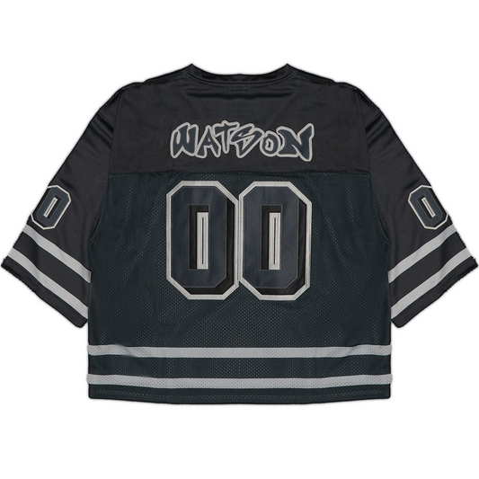 WATSON ATHLETIC DEPARTMENT CROPPED FOOTBALL JERSEY (CHARCOAL)