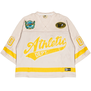 WATSON ATHLETIC DEPARTMENT CROPPED FOOTBALL JERSEY (CREAM)