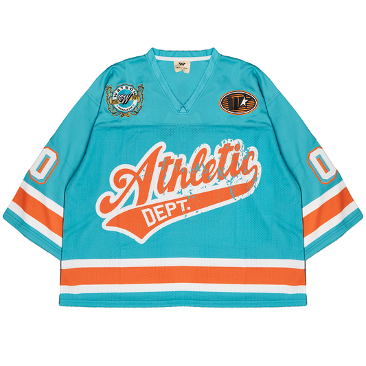 WATSON ATHLETIC DEPARTMENT CROPPED FOOTBALL JERSEY (TEAL)
