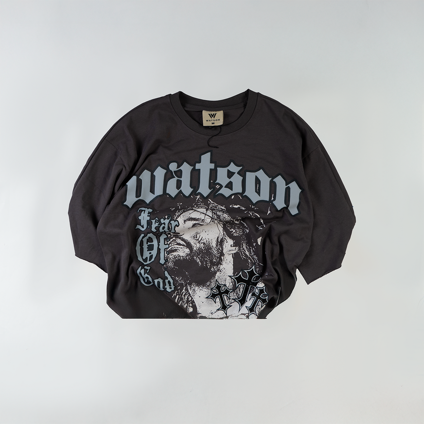 WATSON FEAR OF GOD CROPPED T-SHIRT (CHARCOAL)