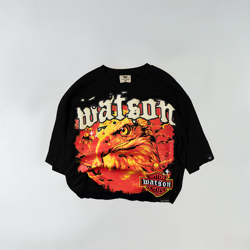 WATSON MOTORCYCLES EAGLE CROPPED T-SHIRT (BLACK)