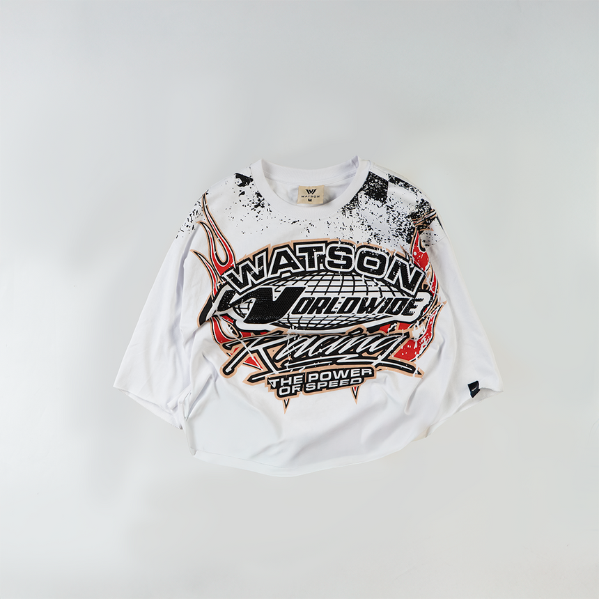 WATSON WORLDWIDE RACING CROPPED T-SHIRT (WHITE)