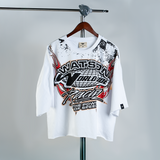 WATSON WORLDWIDE RACING CROPPED T-SHIRT (WHITE)