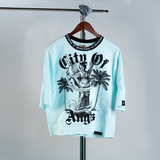 WATSON CITY OF ANGELS CROPPED T-SHIRT (TEAL)