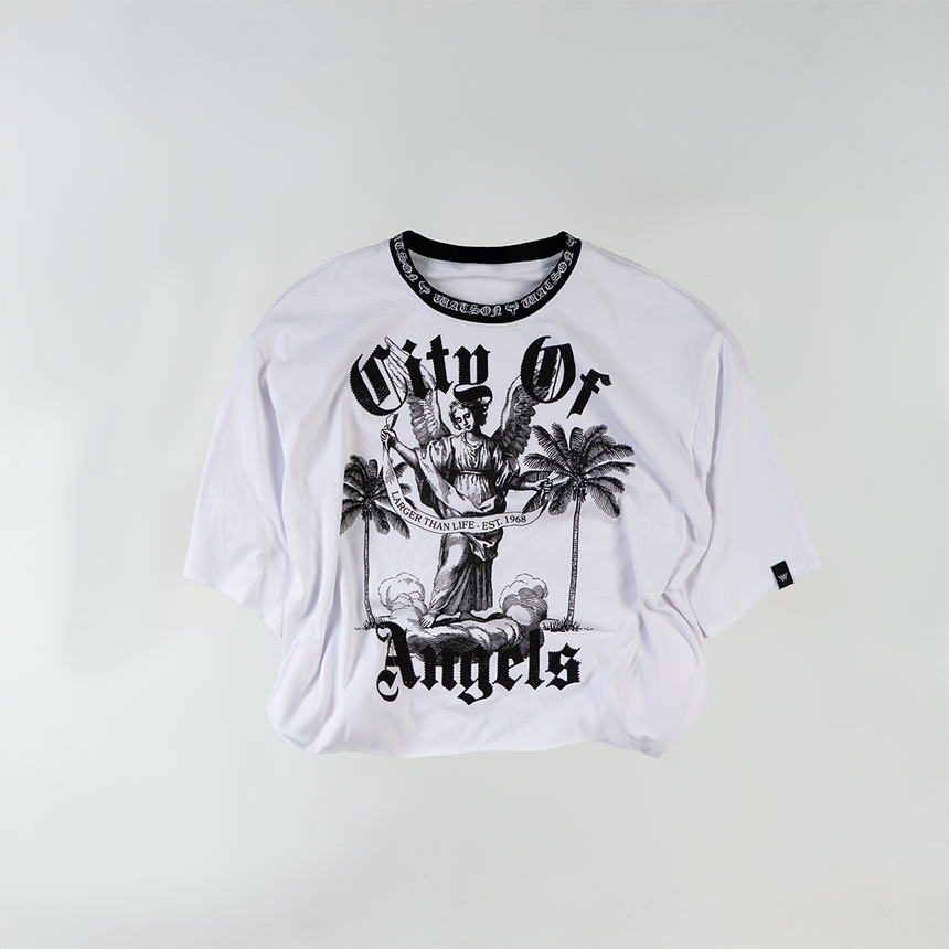 WATSON CITY OF ANGELS CROPPED T-SHIRT (WHITE)