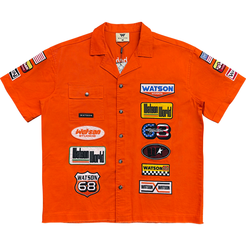 WATSON MULTI PATCH WORK SHIRT (ORANGE)