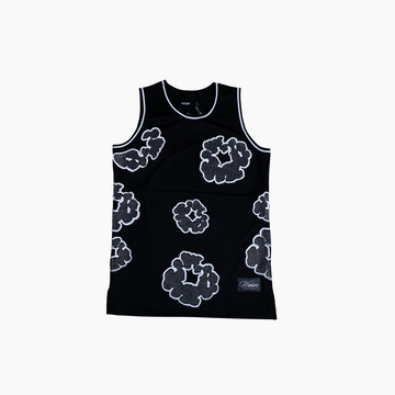 WATSON COTTON WREATH RHINESTONE BASKETBALL JERSEY (BLACK)