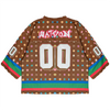 ATHLETIC DEPARTMENT PATTERN CROPPED FOOTBALL JERSEY (BROWN)