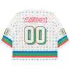 ATHLETIC DEPARTMENT PATTERN CROPPED FOOTBALL JERSEY (WHITE)