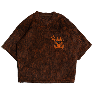MOHAIR SHIRT (ORANGE & BLACK)