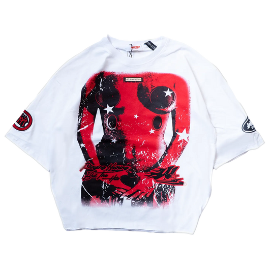 PLAYING NOTHING BUT HITS CROPPED T-SHIRT (WHITE)