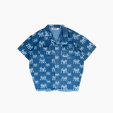 WATSON WORLD LASER ENGRAVED DENIM WORK SHIRT (BLUE)