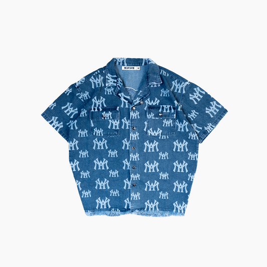 WATSON WORLD LASER ENGRAVED DENIM WORK SHIRT (BLUE)