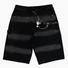 MULTI RHINESTONE BLACK DENIM CARPENTER SHORTS