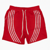 WATSON BENT STRIPES RHINESTONE COTTON SHORTS (BURGUNDY)