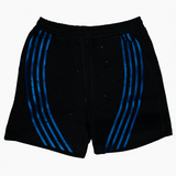 WATSON BENT STRIPES RHINESTONE COTTON SHORTS (ROYAL/BLACK)