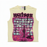 WATSON CONTROL THE MEDIA CUTOFF T-SHIRT (CREAM)