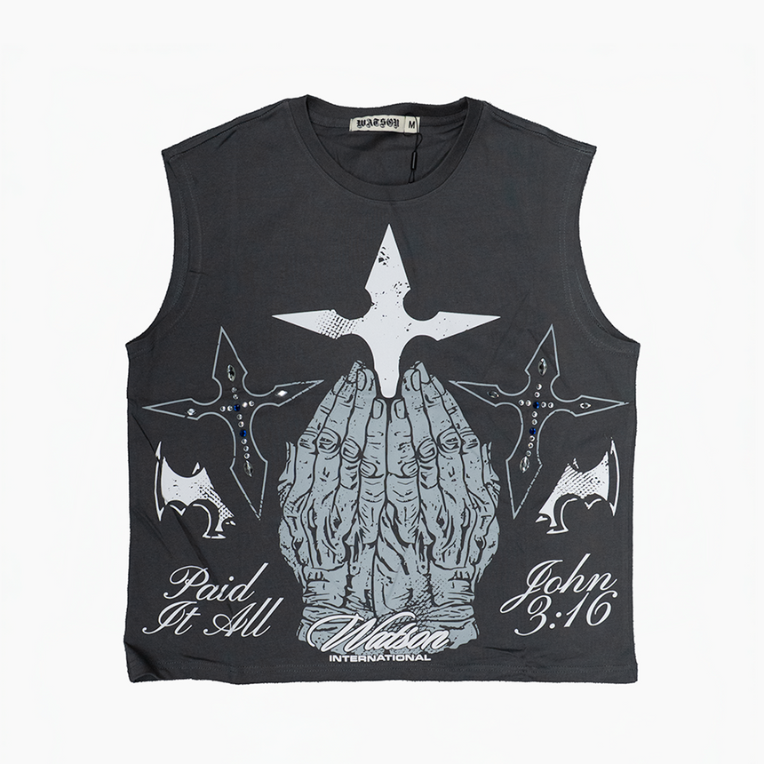 WATSON PAID IT ALL CUTOFF T-SHIRT (CHARCOAL)