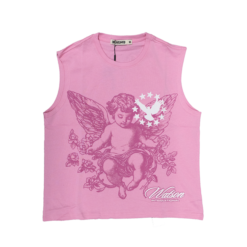 WATSON CUPID LARGER THAN LIFE CUTOFF T-SHIRT (PINK)