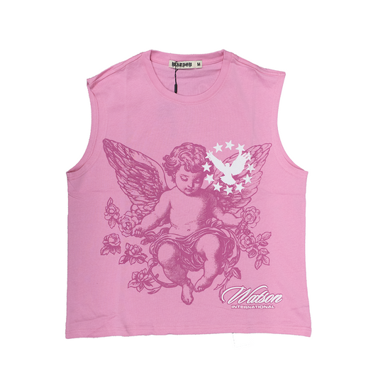 WATSON CUPID LARGER THAN LIFE CUTOFF T-SHIRT (PINK)