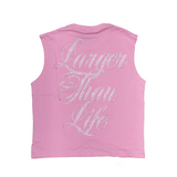WATSON CUPID LARGER THAN LIFE CUTOFF T-SHIRT (PINK)