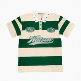 WATSON SHORT SLEEVE RUGBY POLO (CREAM/GREEN)