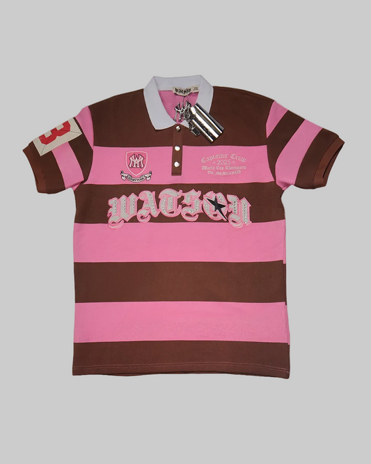 SHORT SLEEVE RUGBY POLO (PINK)