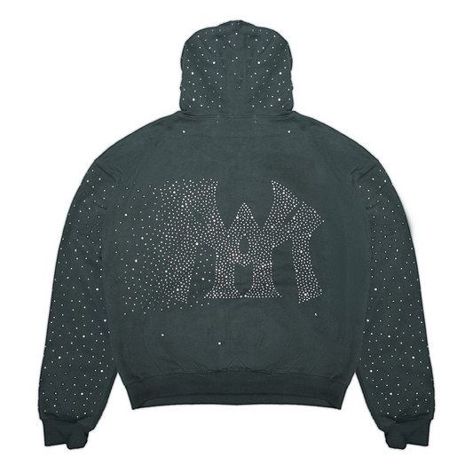 CRYSTAL FULL ZIP HOODIE (CHARCOAL)