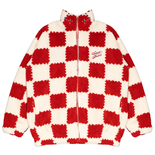 SHERPA JACKET (RED & CREAM)