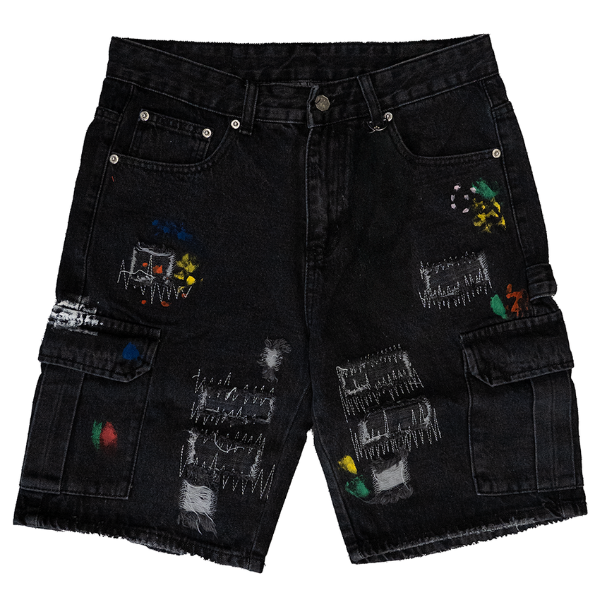 WATSON PAINT SPLATTER SHORTS (GRAY)