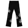 SKELETON STACKED DENIM PANTS (BLACK)