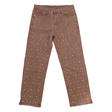 WATSON DENIM PANTS WITH WHITE PEARLS (BROWN)