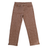 WATSON DENIM PANTS WITH WHITE PEARLS (BROWN)