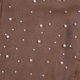 WATSON DENIM PANTS WITH WHITE PEARLS (BROWN)