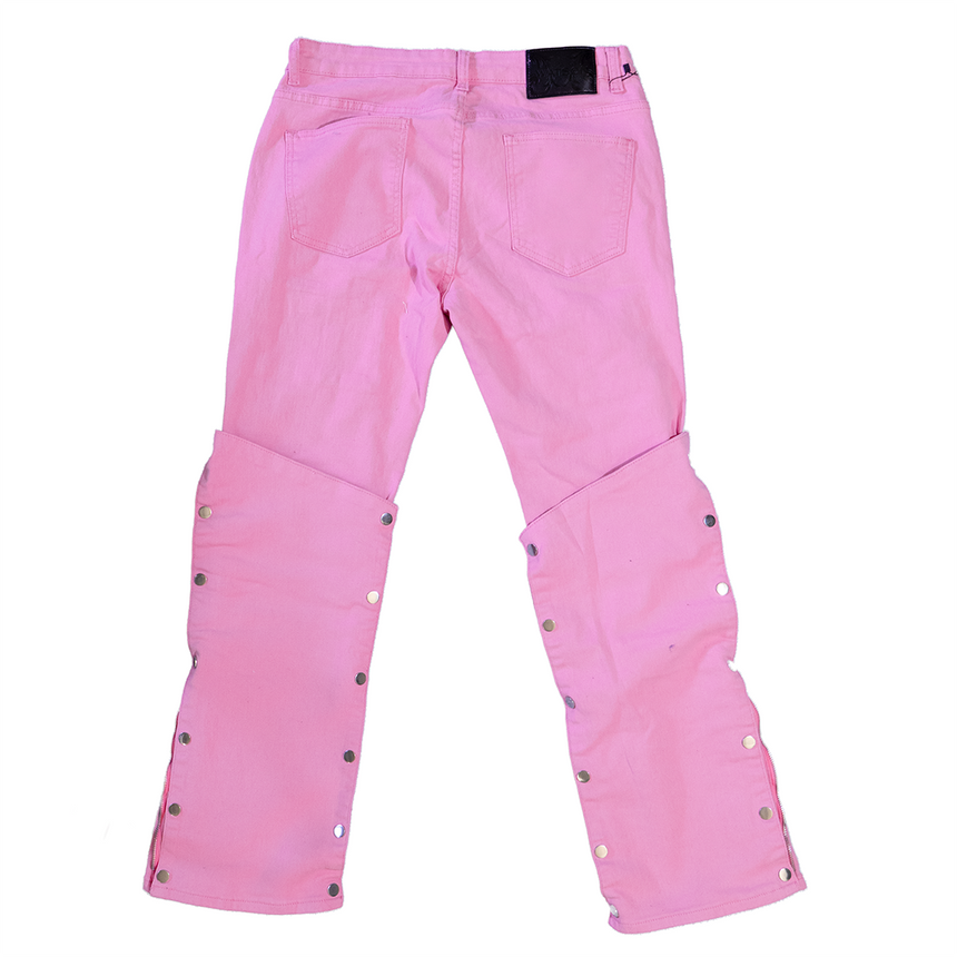 WATSON DENIM PANTS WITH WHITE PEARLS (PINK)
