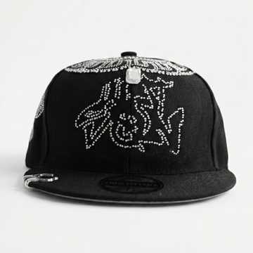 PEARL CHAIN FITTED HAT (BLACK)