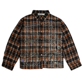 WATSON SPIDER WEB CRYSTAL FLANNEL SHIRT (ORANGE & BLACK)