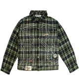 WATSON SPIDER WEB CRYSTAL FLANNEL SHIRT (GREEN & BLACK)