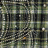 WATSON SPIDER WEB CRYSTAL FLANNEL SHIRT (GREEN & BLACK)