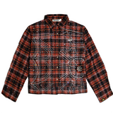 WATSON SPIDER WEB CRYSTAL FLANNEL SHIRT (ORANGE & RED)