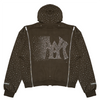 CRYSTAL TRIPLE ZIP HOODIE (MOCHA)