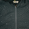 CRYSTAL TRIPLE ZIP HOODIE (CHARCOAL)