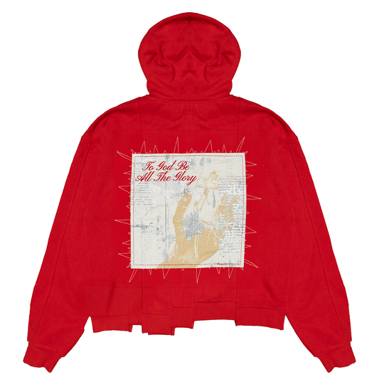 TO GOD BE THE GLORY MULTI SPLIT HOODIE (RED)