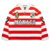 MONACO RHINESTONE STRIPED LONG SLEEVE RUGBY POLO (RED)